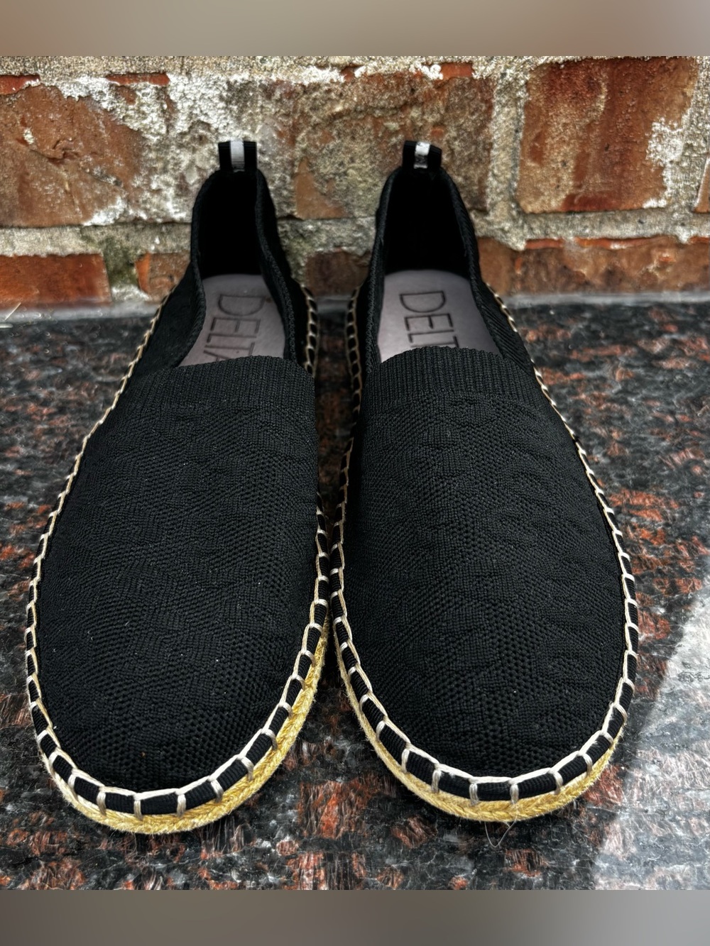 Deltan Black Espadrilles size 8